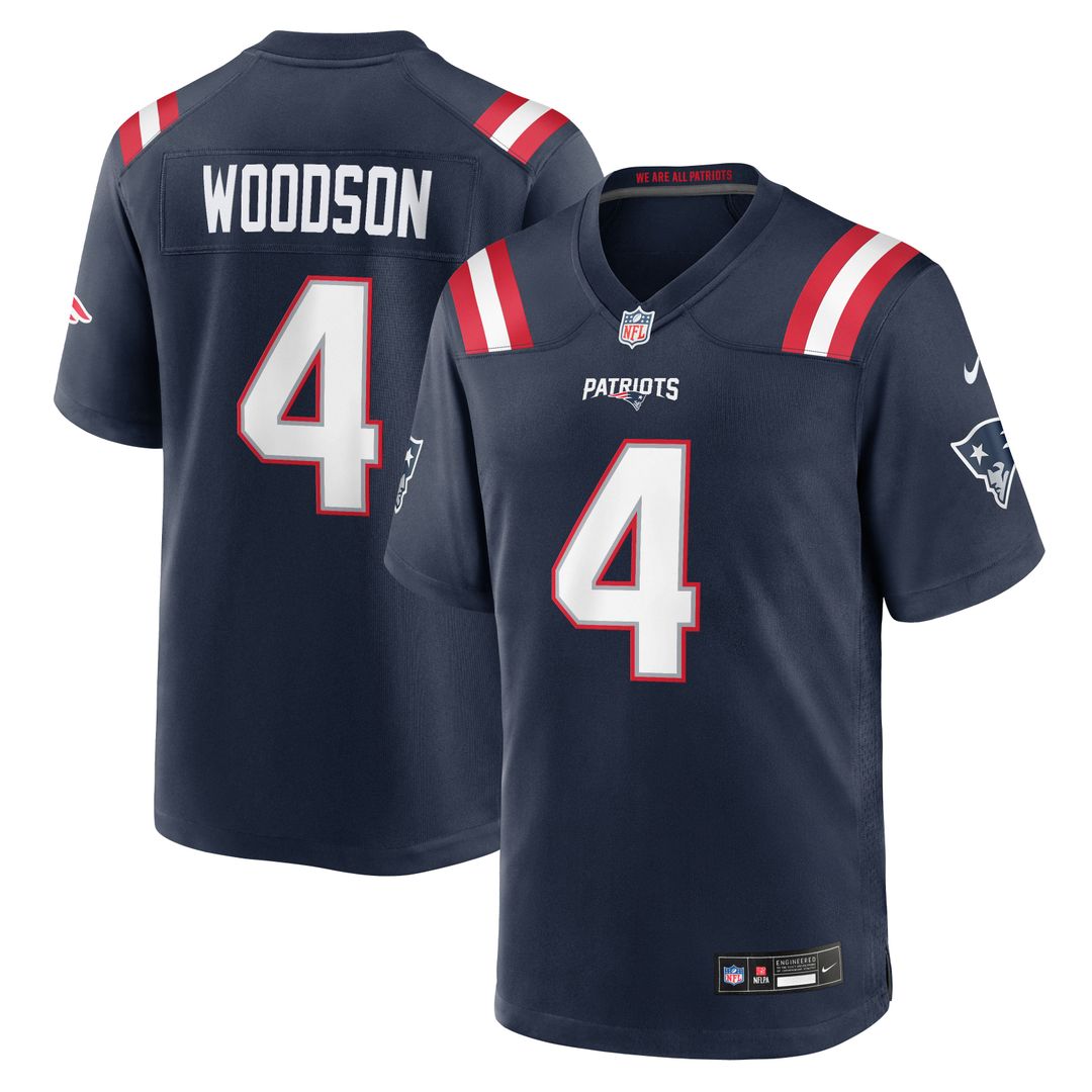 Craig Woodson New England Patriots Nike Navy Team Game Jersey