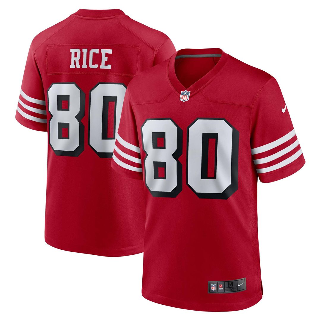 Jerry Rice San Francisco 49ers Nike Scarlet Retired Player Alternate Game Jersey