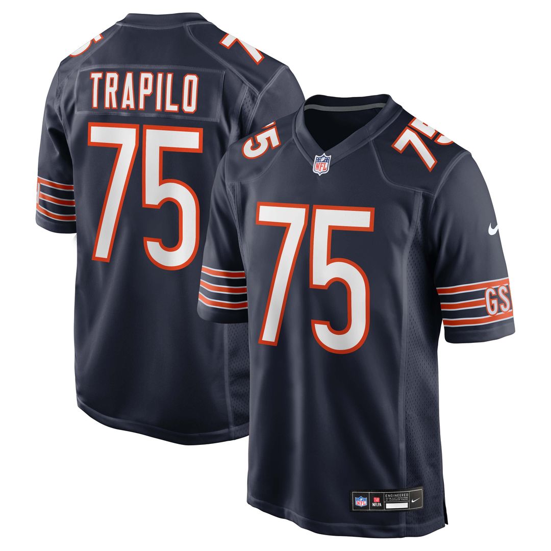 Ozzy Trapilo Chicago Bears Nike Navy Team Game Jersey
