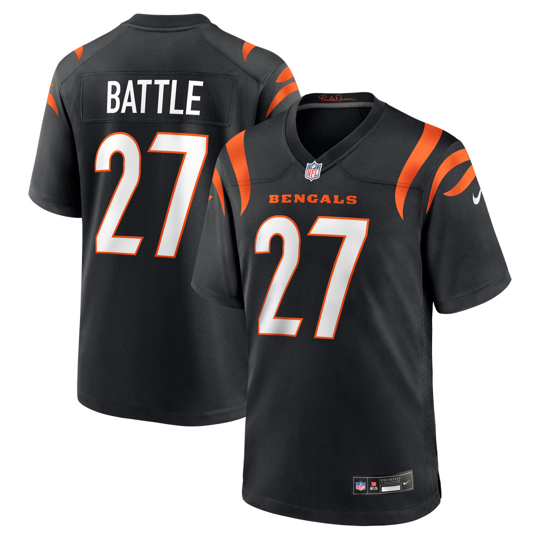 Jordan Battle Cincinnati Bengals Nike Black Team Game Jersey