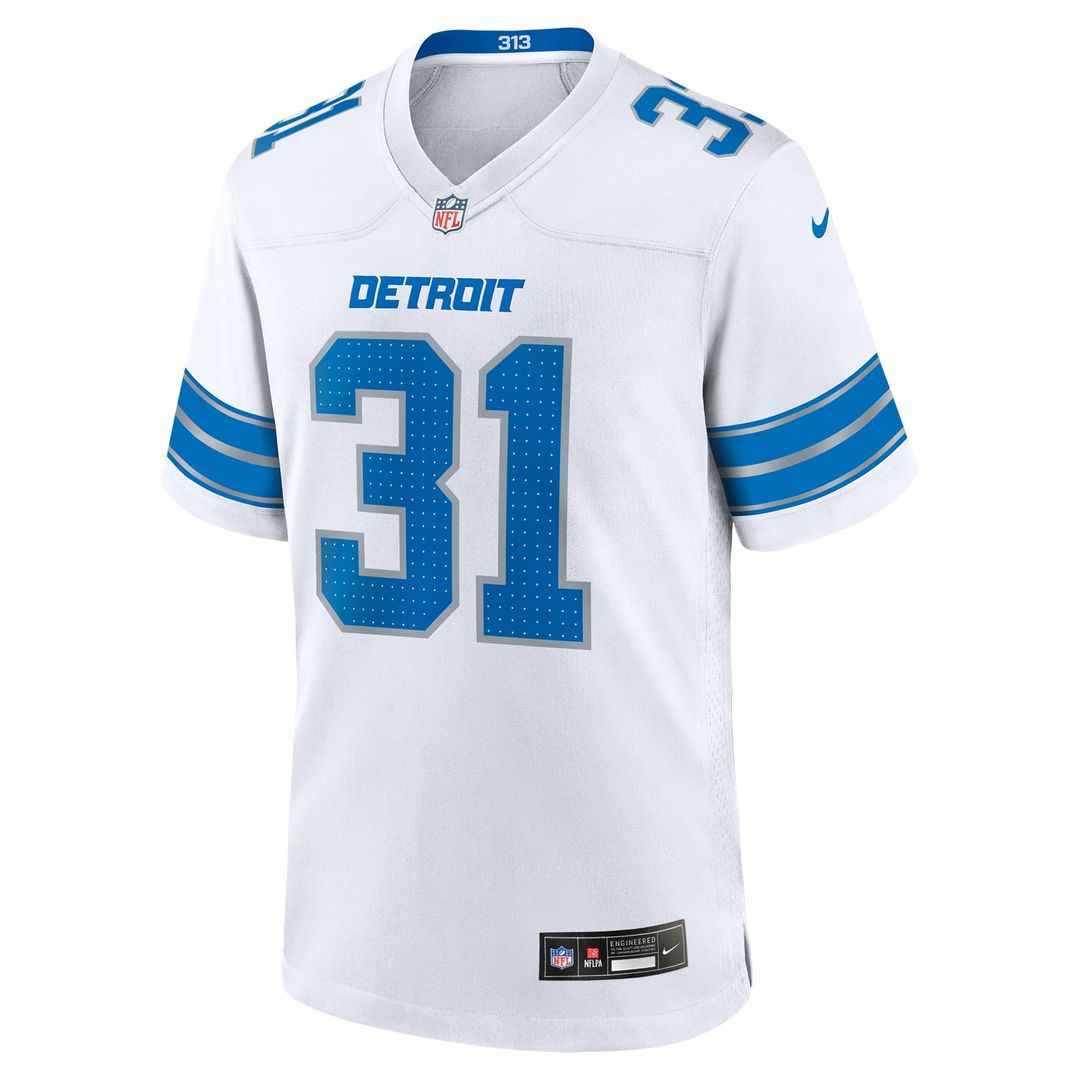 Kerby Joseph Detroit Lions Nike White Game Jersey