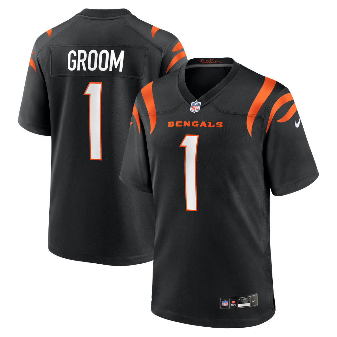 Cincinnati Bengals Number 1 Groom Nike Black Game Jersey