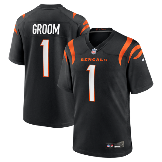 Cincinnati Bengals Number 1 Groom Nike Black Game Jersey