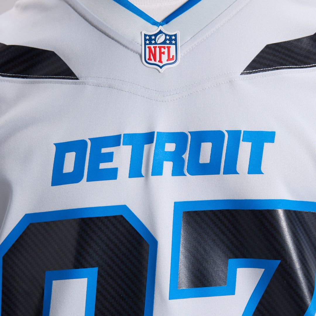 Aidan Hutchinson Detroit Lions Nike Silver 2026 Rivalries Collection Game Jersey