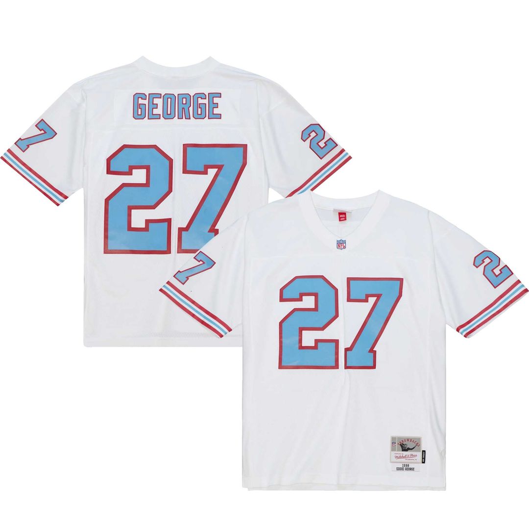 Eddie George Tennessee Oilers Mitchell & Ness White Legacy Replica Jersey