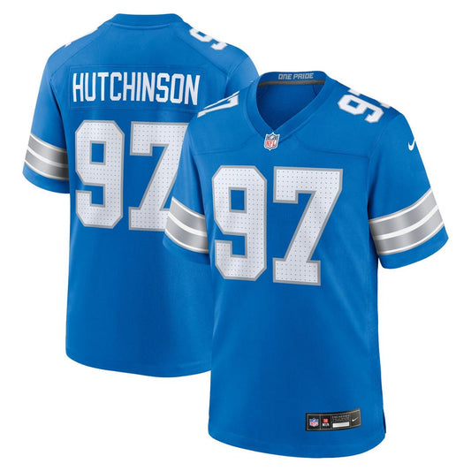 Aidan Hutchinson Detroit Lions Nike Blue Game Jersey