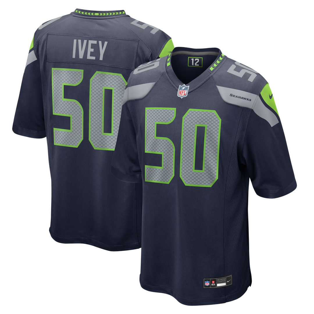 Jared Ivey Seattle Seahawks Nike College Navy Team Game Jersey
