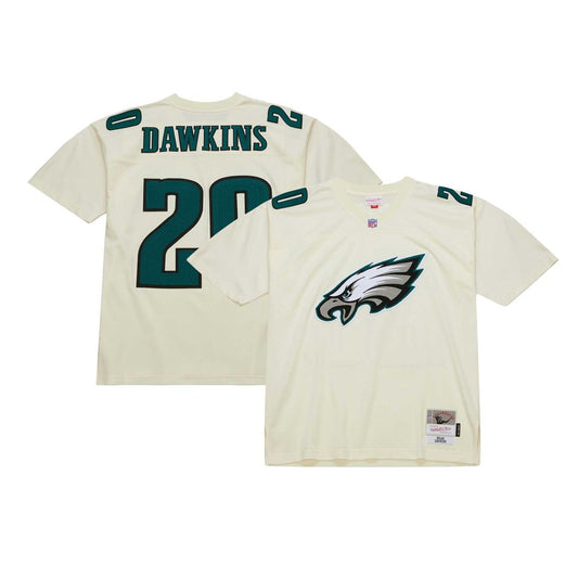 Brian Dawkins Philadelphia Eagles Mitchell & Ness Cream Chainstitch Legacy Jersey