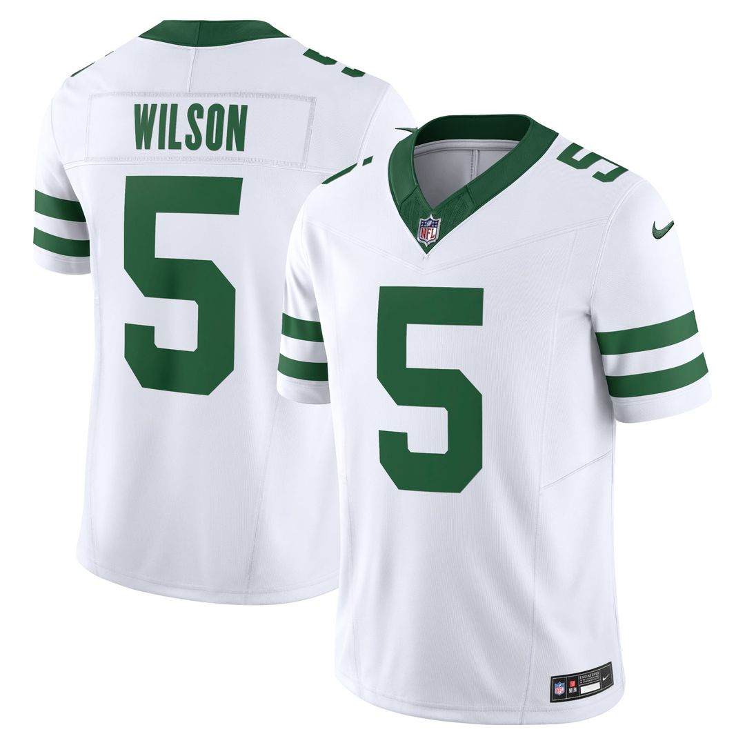 Garrett Wilson New York Jets Nike Legacy White Vapor F.U.S.E. Limited Jersey