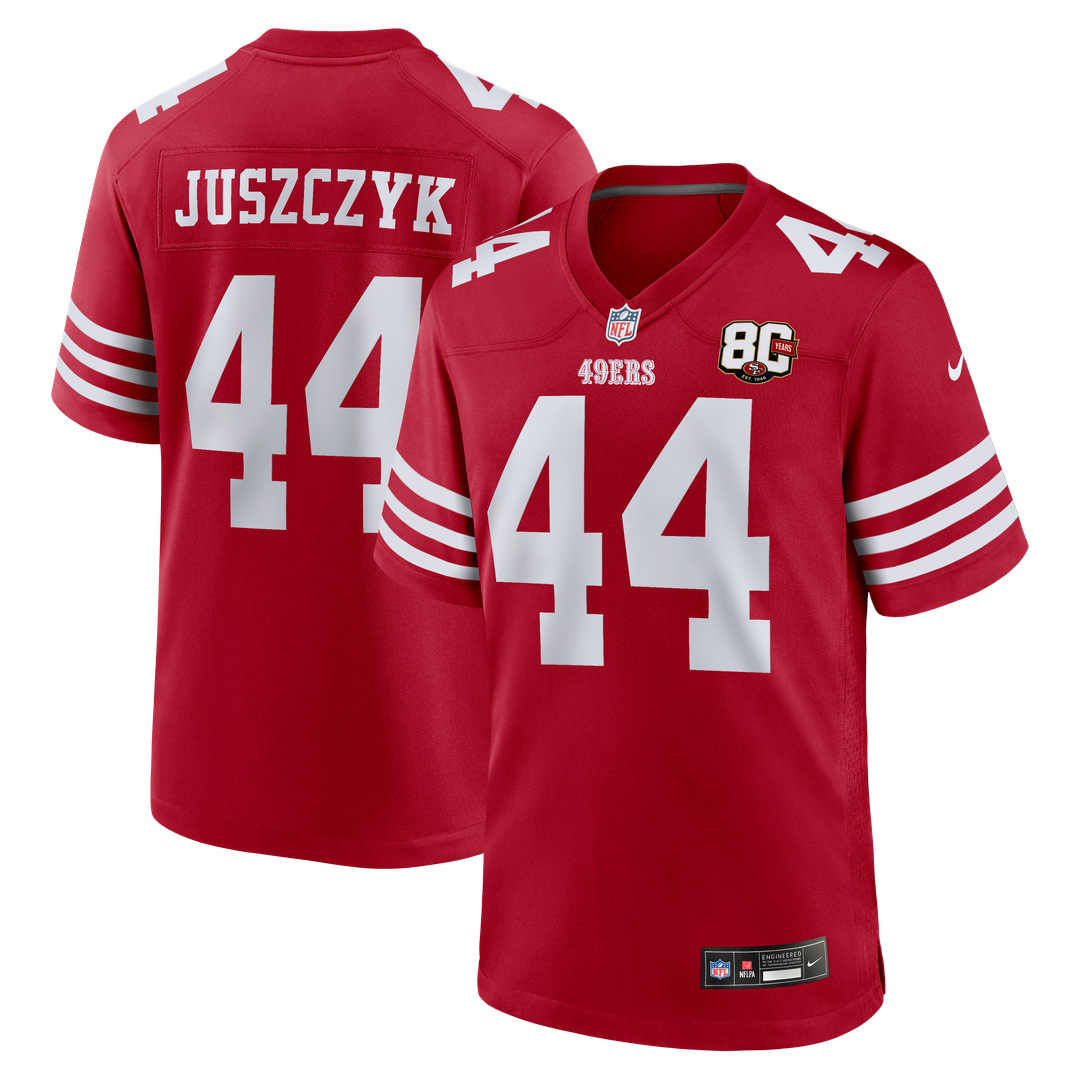 Kyle Juszczyk San Francisco 49ers Nike Scarlet 80th Anniversary Game Jersey