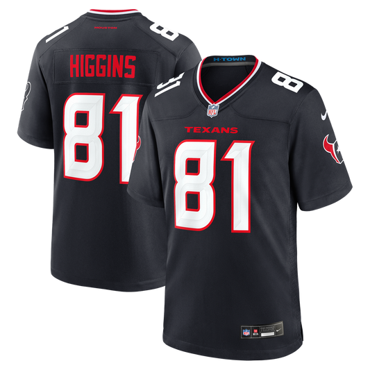 Jayden Higgins Houston Texans Nike Navy Game Jersey