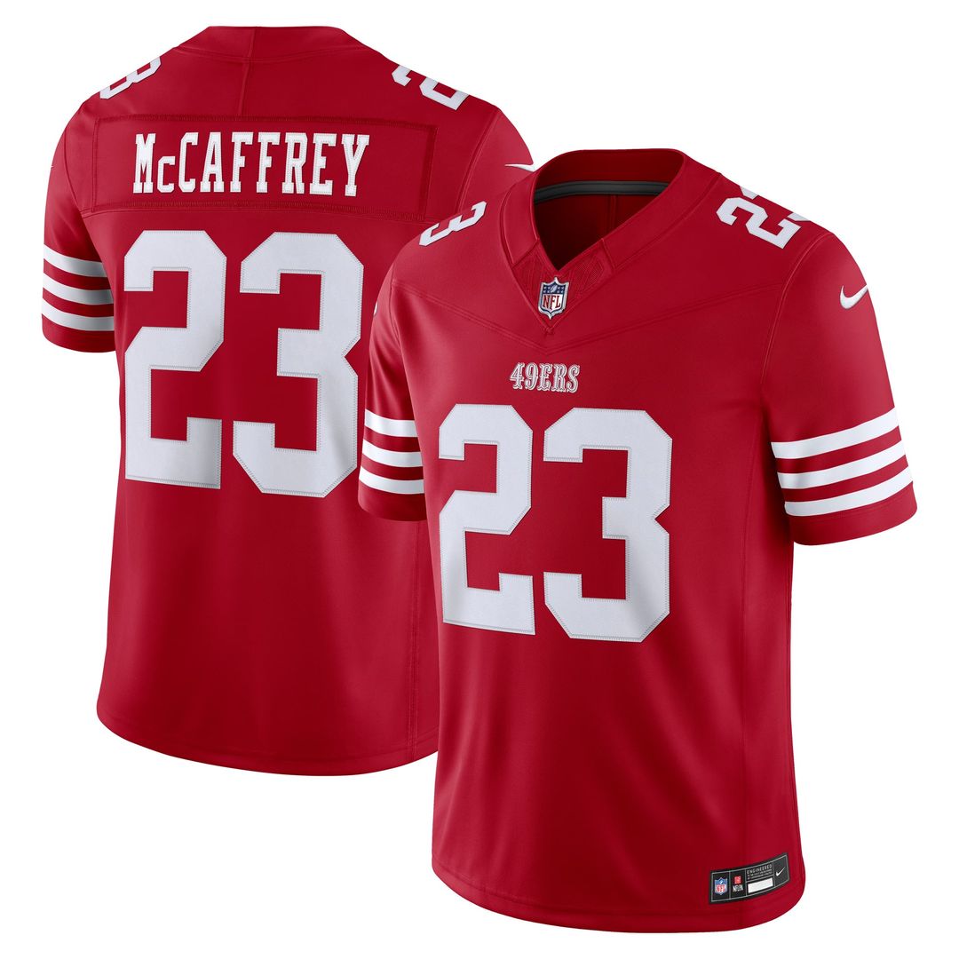 Christian McCaffrey San Francisco 49ers Nike White Alternate Vapor F.U.S.E. Stitched Limited Jersey