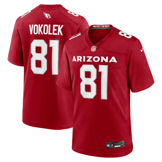 Travis Vokolek Arizona Cardinals Nike Cardinal Team Game Jersey