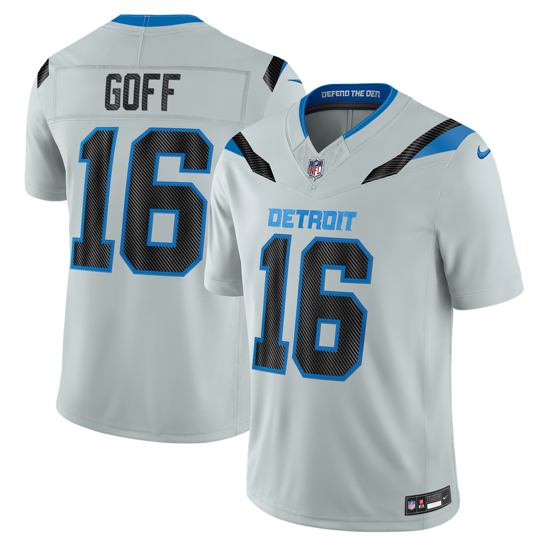 Jared Goff Detroit Lions Nike Silver 2026 Rivalries Collection Stitched Limited Jersey