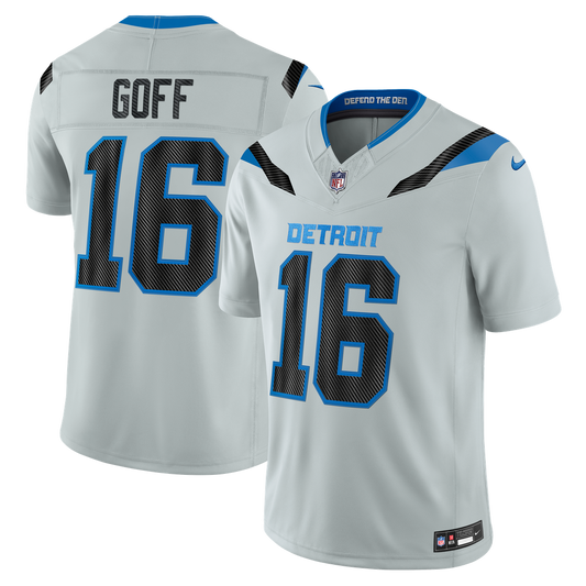 Jared Goff Detroit Lions Nike Silver 2026 Rivalries Collection Stitched Limited Jersey