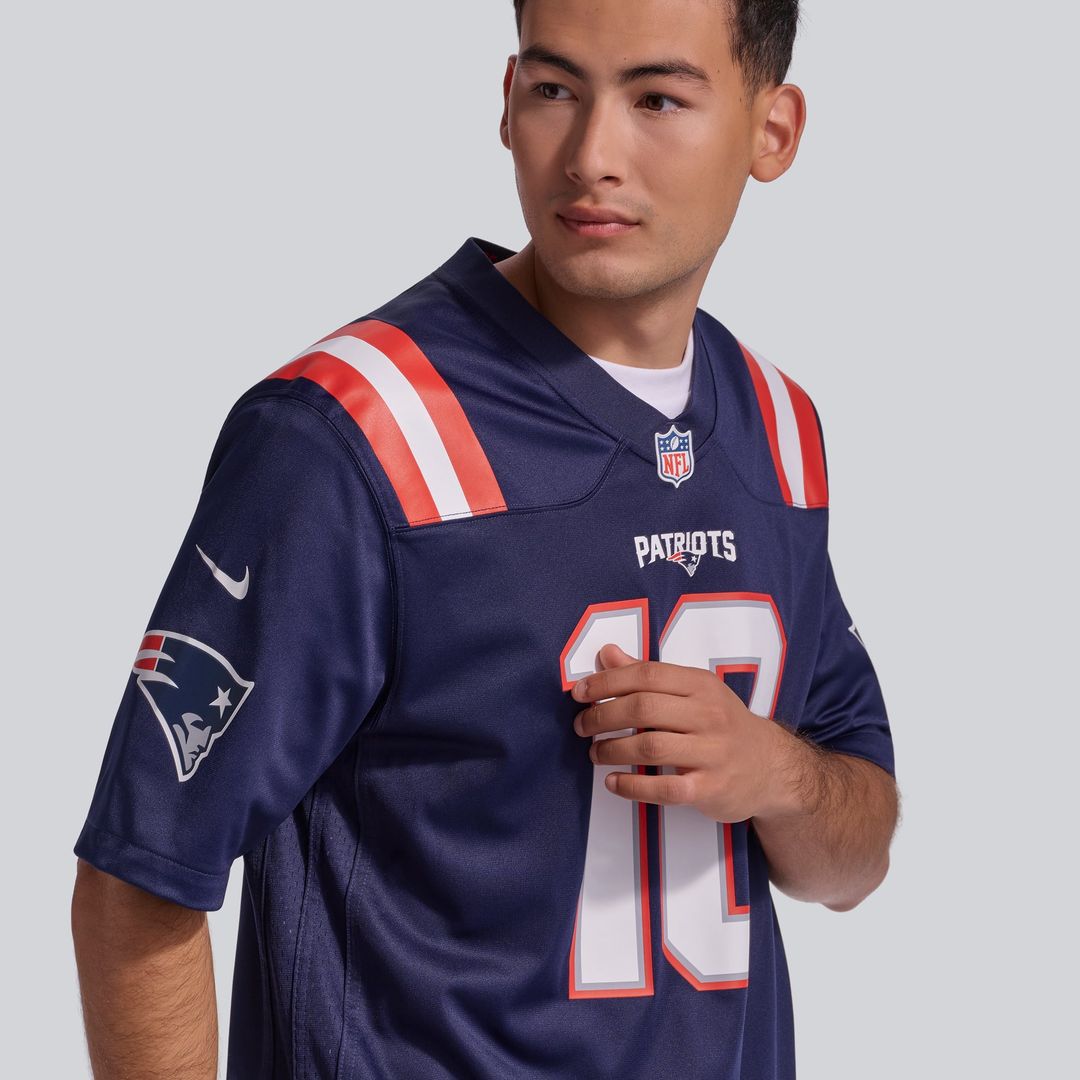Drake Maye New England Patriots Nike Navy Player Game Jersey