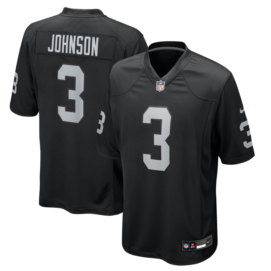 Taron Johnson Las Vegas Raiders Nike Black Team Game Jersey