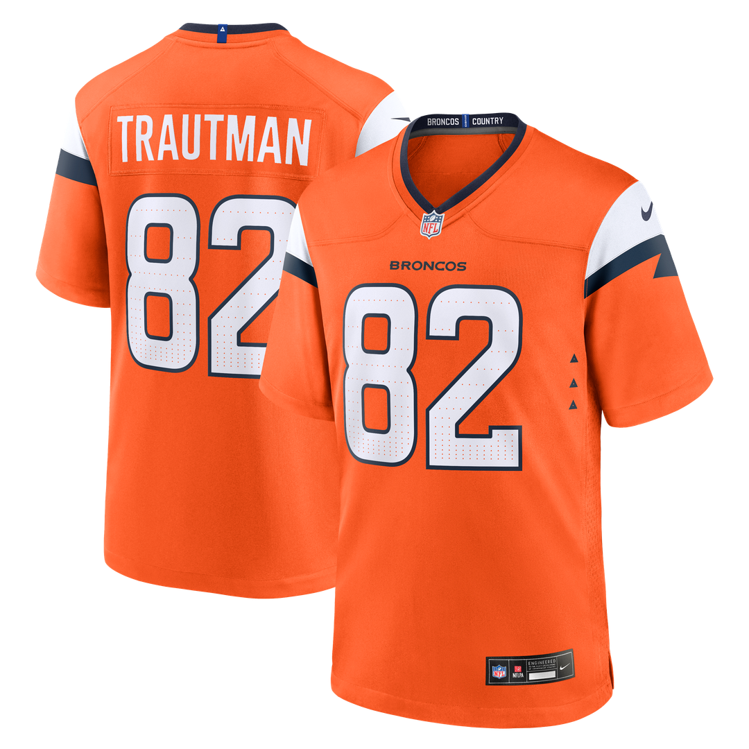 Adam Trautman Denver Broncos Nike Orange Team Game Jersey