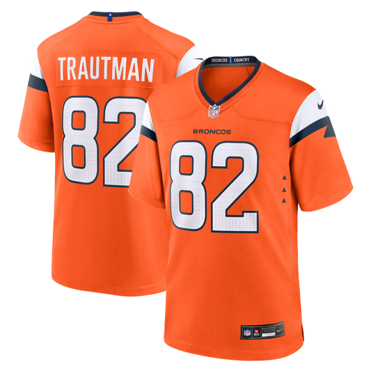 Adam Trautman Denver Broncos Nike Orange Team Game Jersey