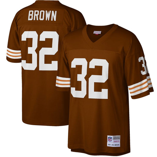 Jim Brown Cleveland Browns Mitchell & Ness Brown Big & Tall 1963 Retired Player Replica Jersey