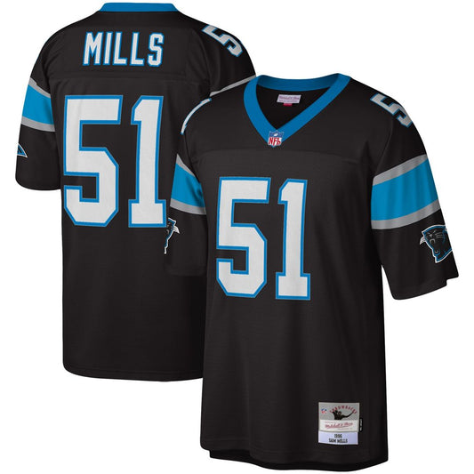 Sam Mills Carolina Panthers Mitchell & Ness Black Legacy Replica Jersey