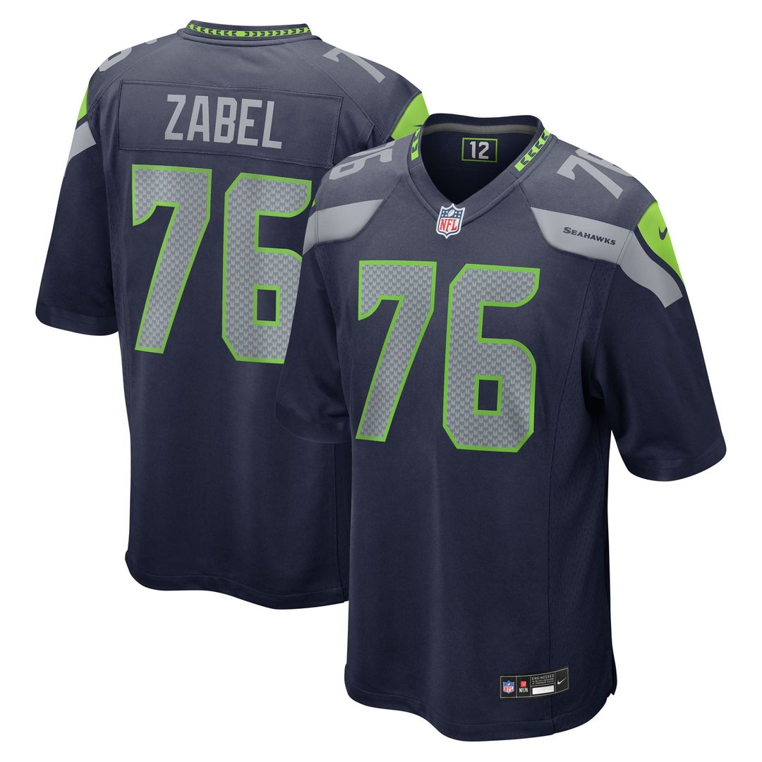 Grey Zabel Seattle Seahawks Nike Navy Team Game Jersey