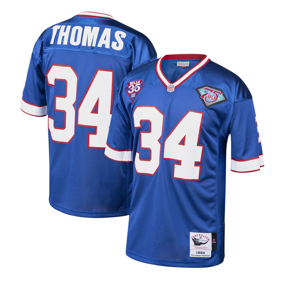 Thurman Thomas Buffalo Bills 1985 Mitchell & Ness Royal Authentic Throwback Retired Player Jersey