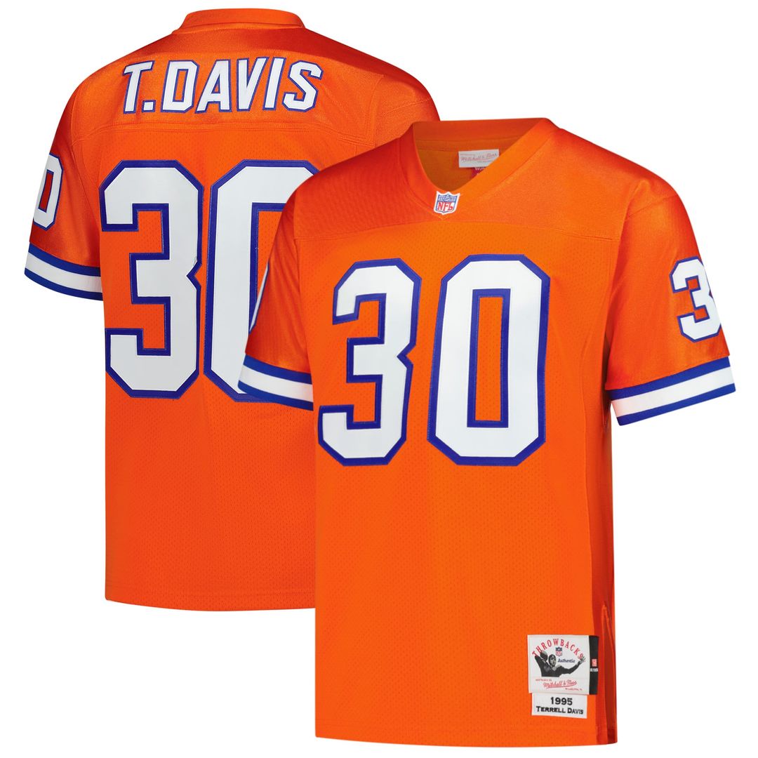 Terrell Davis Denver Broncos Mitchell & Ness Orange 1995 Authentic Throwback Retired Player Jersey
