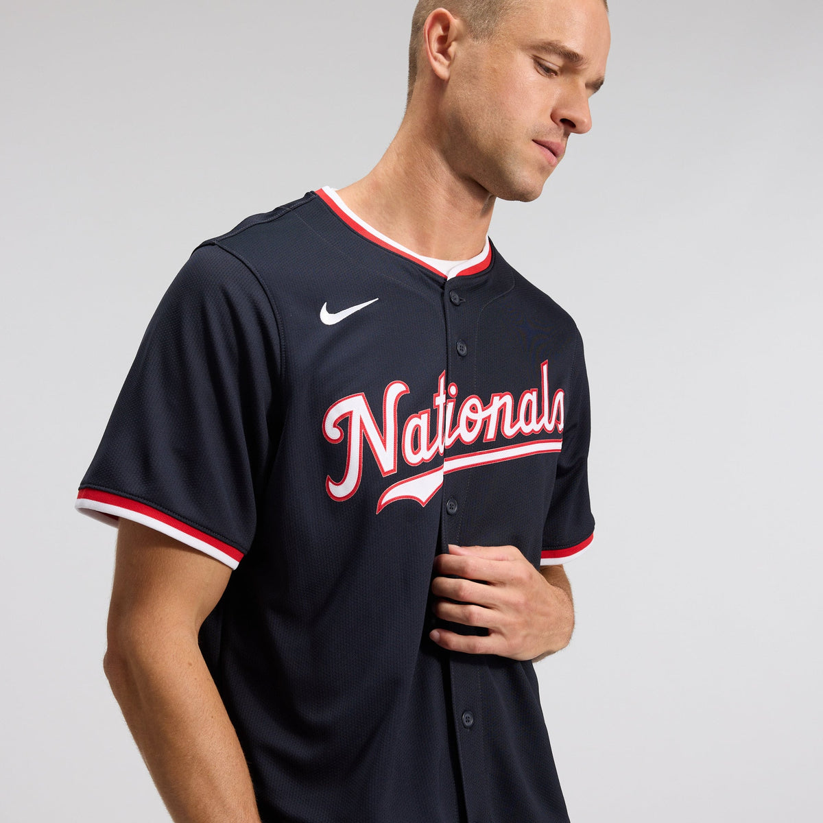 Washington Nationals James Wood Nike Navy Alternate Limited Player Jersey