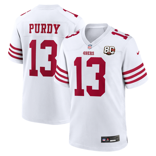 Brock Purdy San Francisco 49ers Nike White 80th Anniversary Game Jersey