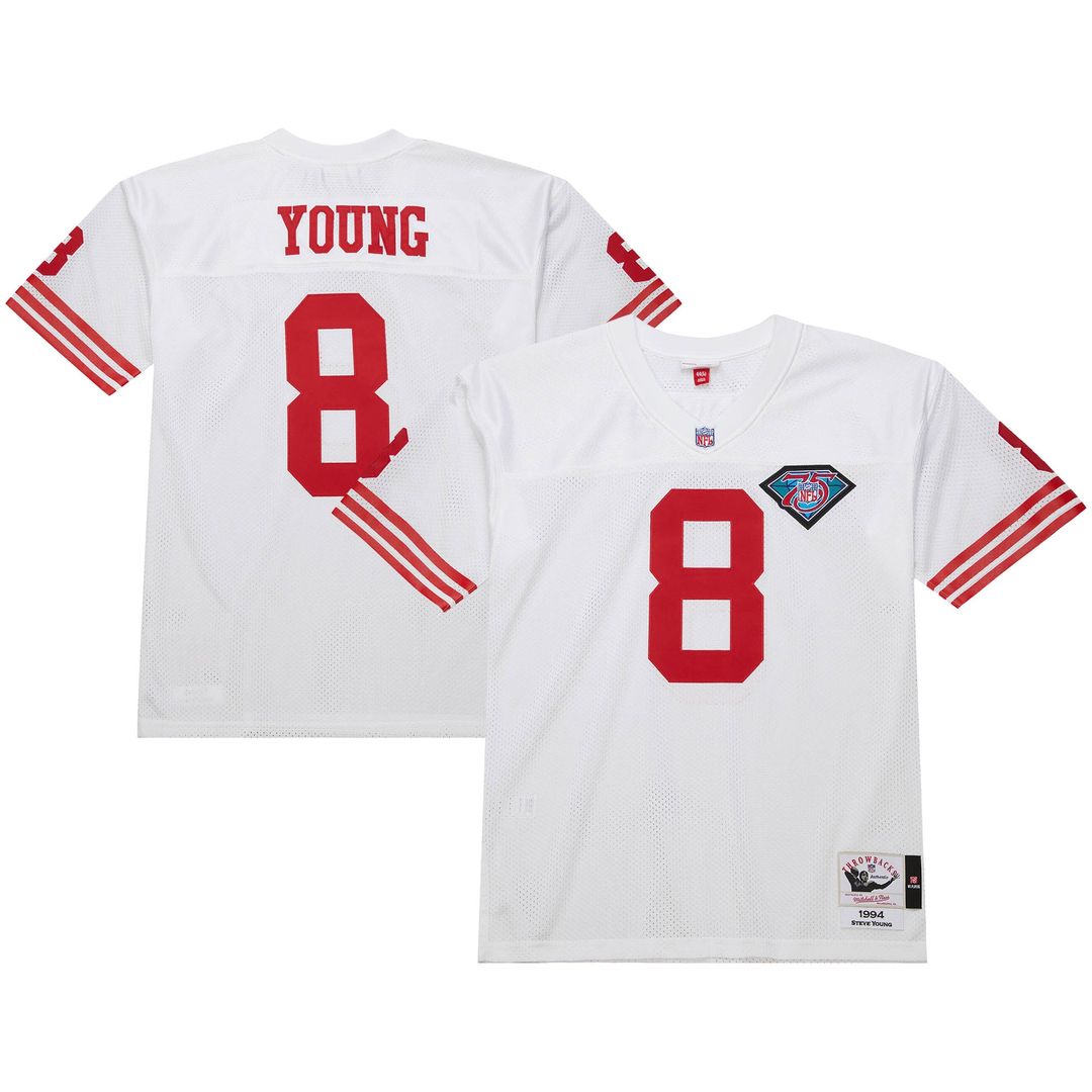 Steve Young San Francisco 49ers 1994 Mitchell & Ness White Authentic Throwback Retired Player Jersey