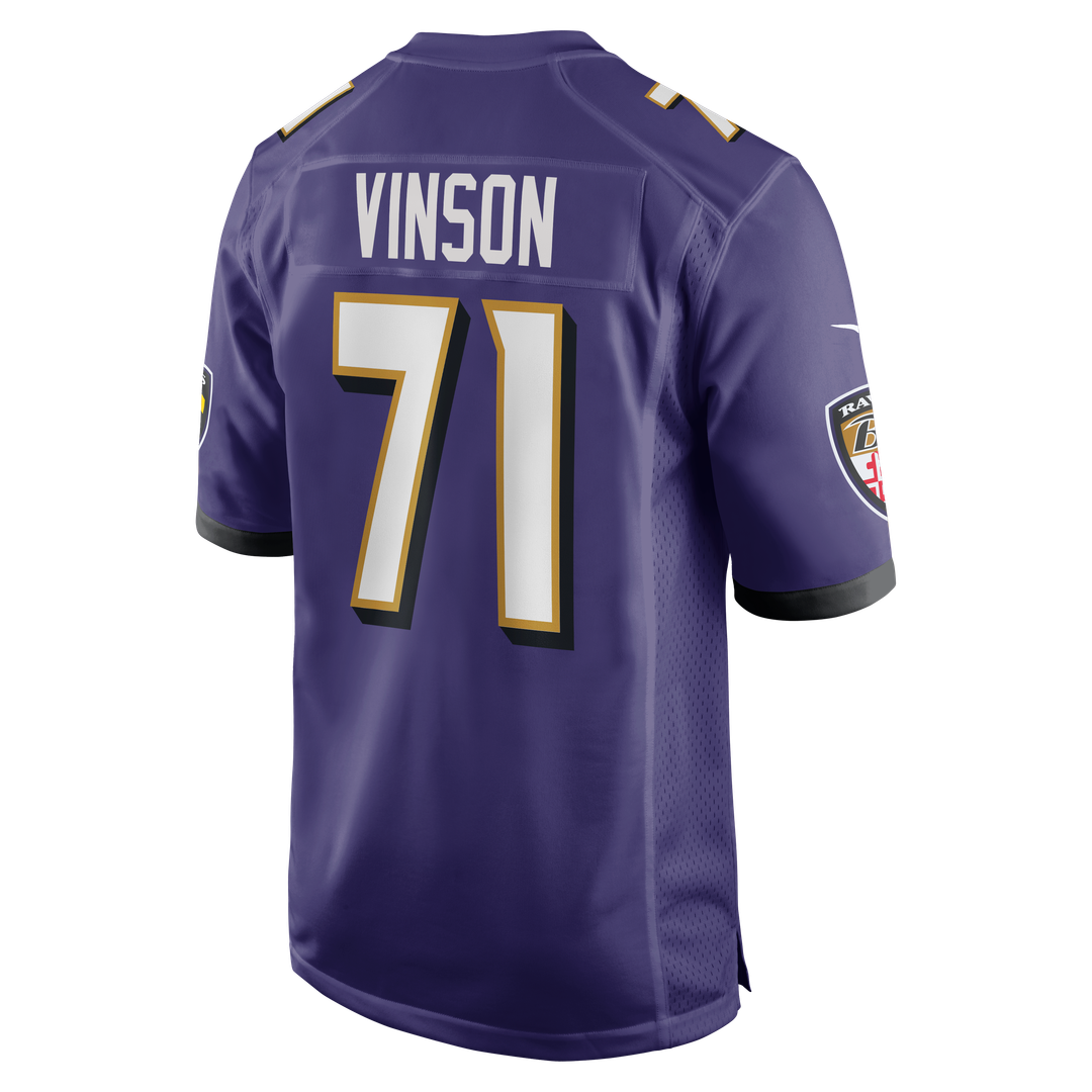 Carson Vinson Baltimore Ravens Nike Purple Team Game Jersey