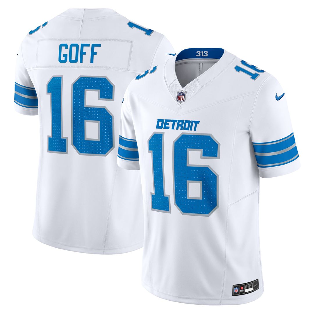 Jared Goff Detroit Lions Nike White Vapor F.U.S.E. Limited Jersey