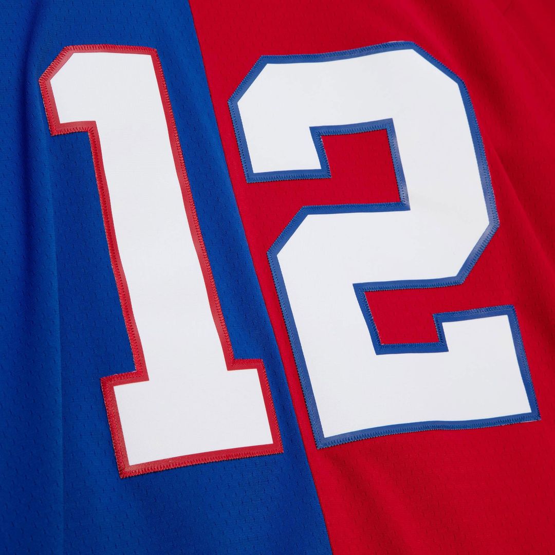 Jim Kelly Buffalo Bills Mitchell & Ness Royal/Red 1990 Split Legacy Replica Jersey