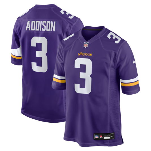 Jordan Addison Minnesota Vikings Nike Purple Game Jersey