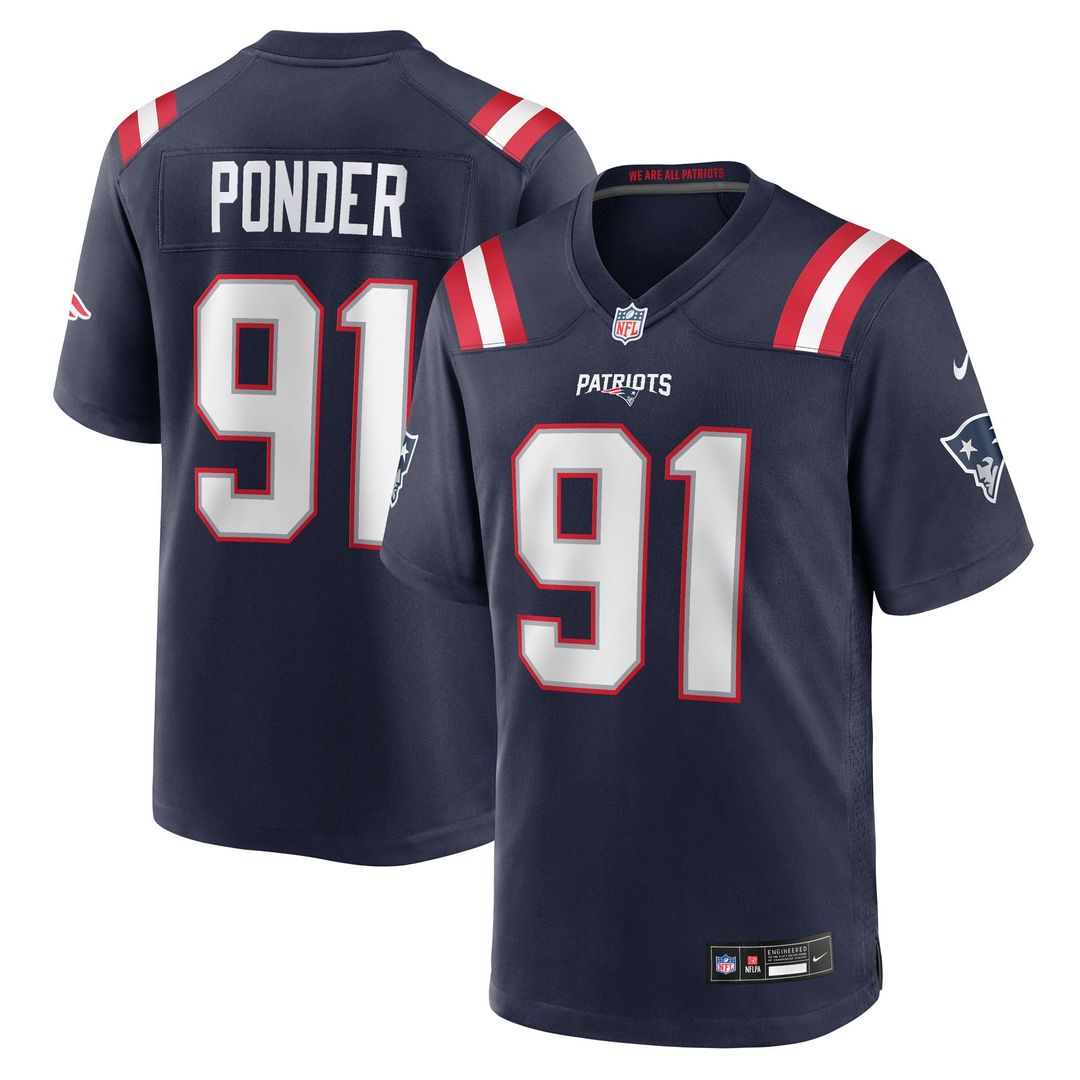 Elijah Ponder New England Patriots Nike Navy Team Game Jersey