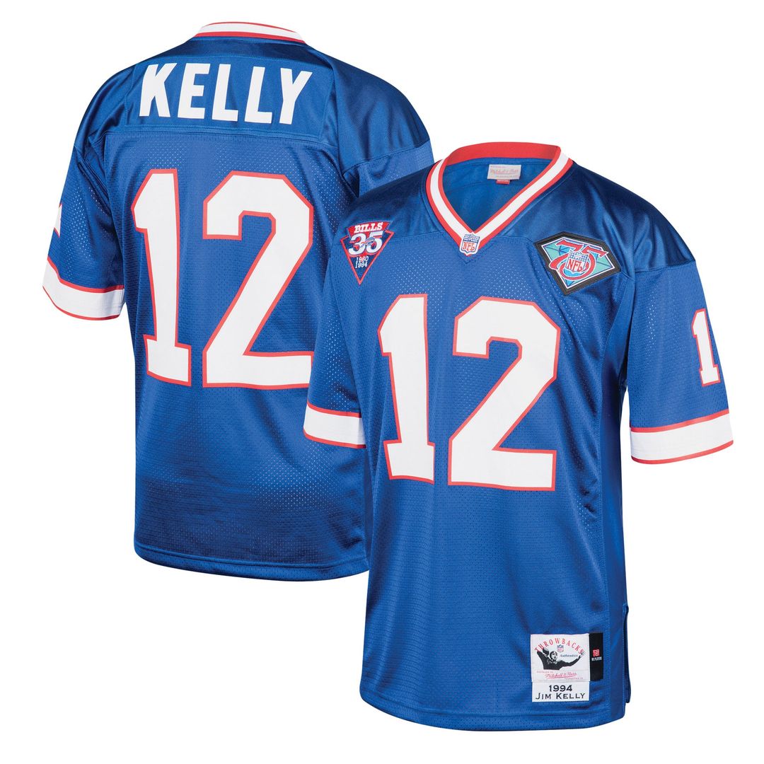 Jim Kelly Buffalo Bills 1994 Mitchell & Ness Royal Authentic Throwback Retired Player Jersey