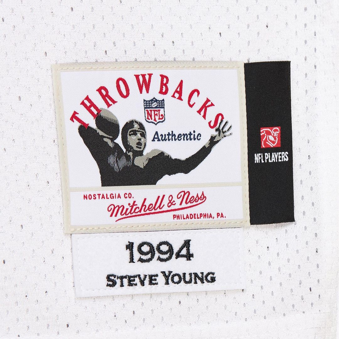Steve Young San Francisco 49ers 1994 Mitchell & Ness White Authentic Throwback Retired Player Jersey