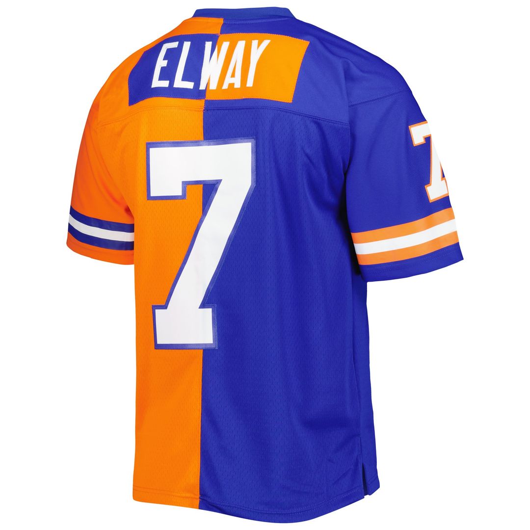 John Elway Denver Broncos Mitchell & Ness Royal/Orange 1990 Split Legacy Replica Jersey