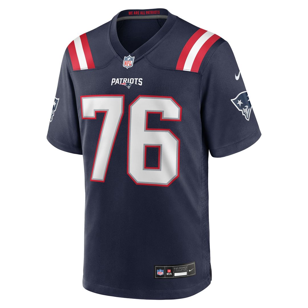 Morgan Moses New England Patriots Nike Navy Team Game Jersey