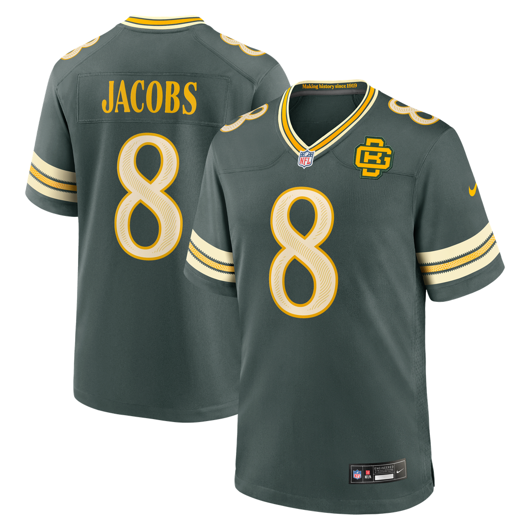 Josh Jacobs Green Bay Packers Nike Green 2026 Rivalries Collection Game Jersey