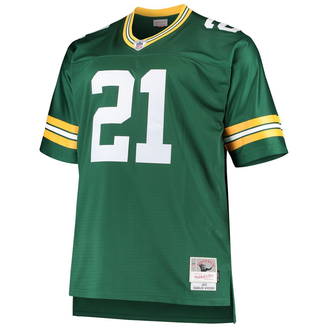 Charles Woodson Green Bay Packers Mitchell & Ness Green Big & Tall 2010 Retired Player Replica Jersey