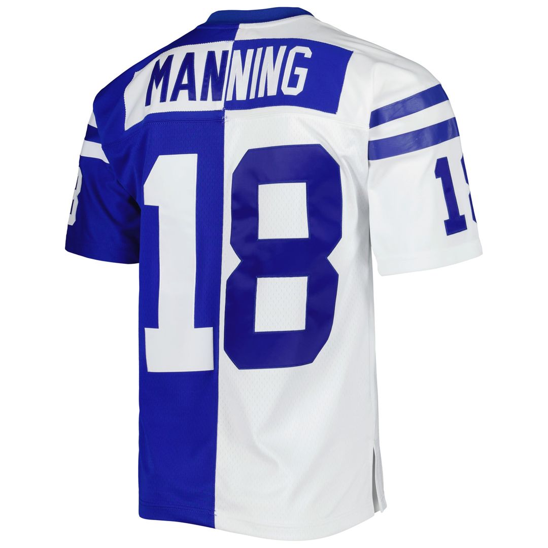 Peyton Manning Indianapolis Colts Mitchell & Ness Royal/White 1998 Split Legacy Replica Jersey