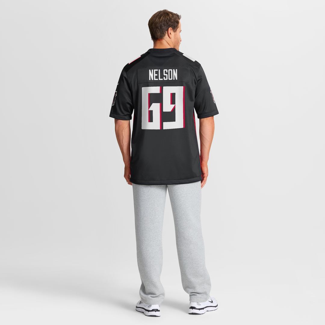 Jack Nelson Atlanta Falcons Nike Black Team Game Jersey