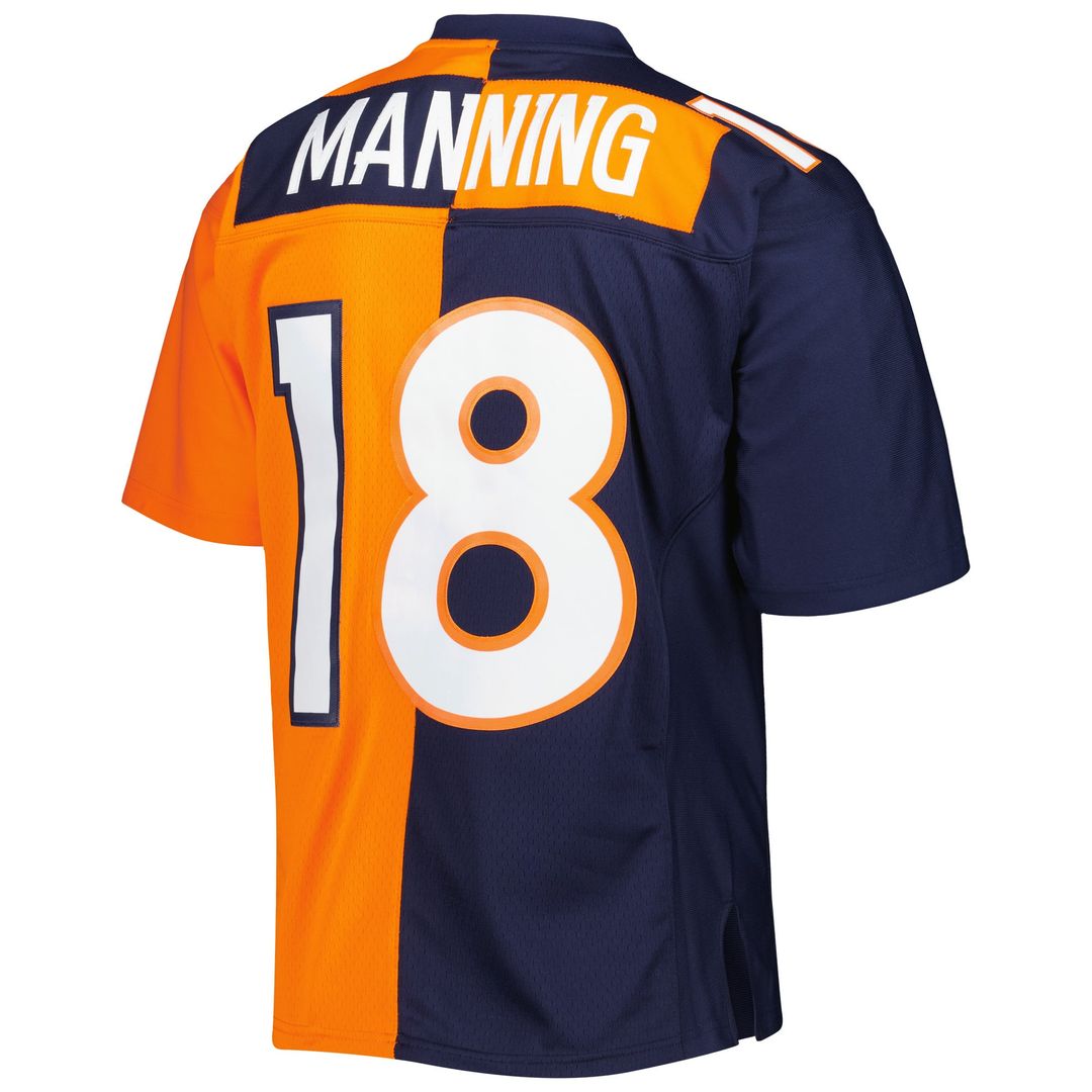 Peyton Manning Denver Broncos Mitchell & Ness Navy/Orange 2015 Split Legacy Replica Jersey