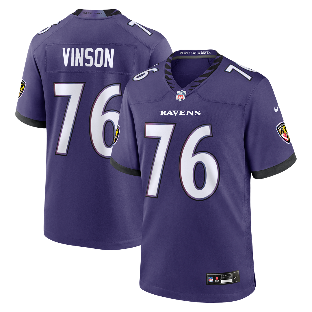 Carson Vinson Baltimore Ravens Nike Purple Team Game Jersey