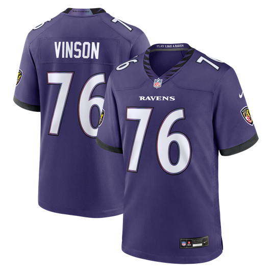 Carson Vinson Baltimore Ravens Nike Purple Team Game Jersey