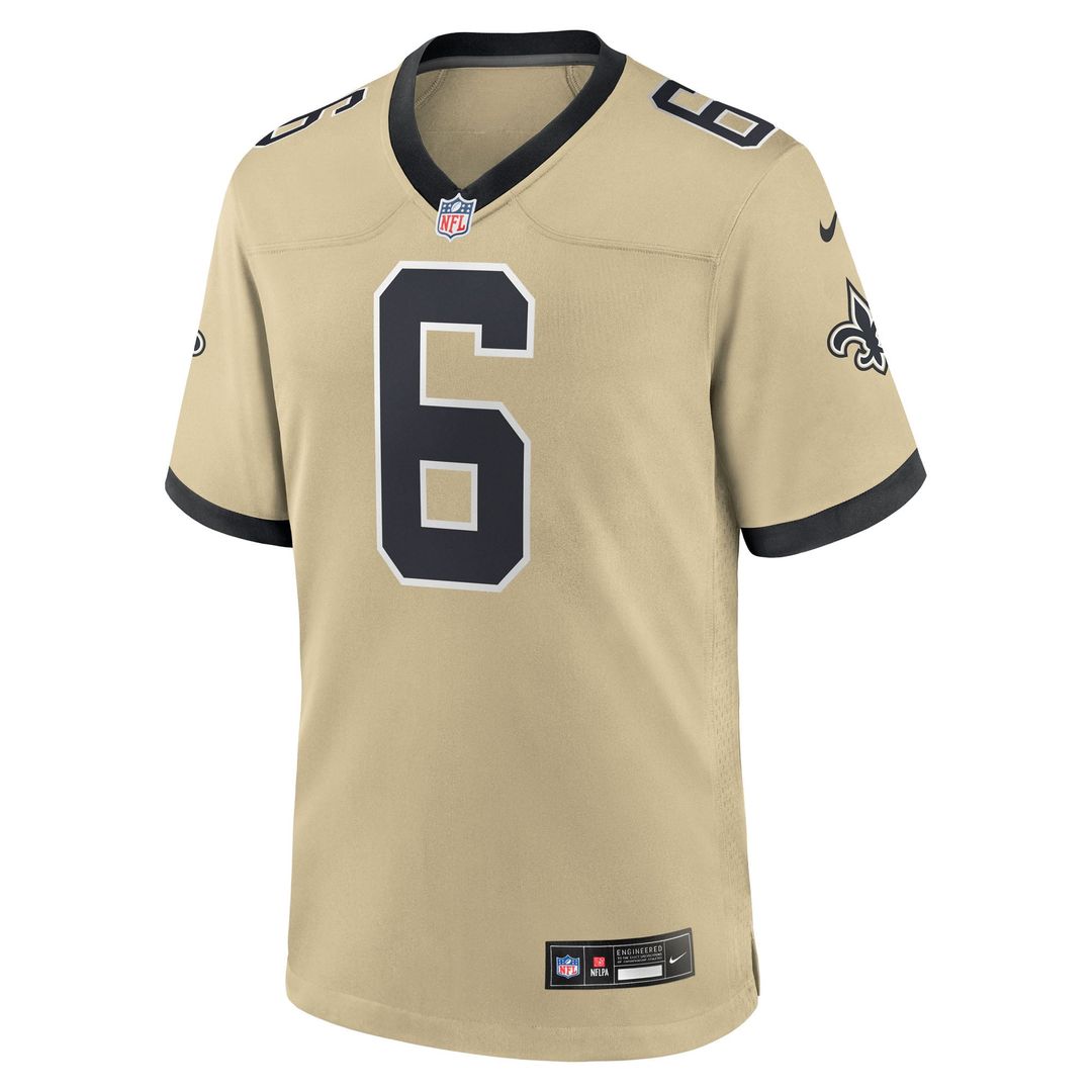 Tyler Shough New Orleans Saints Nike Gold Alternate Game Player Jersey