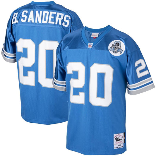 Barry Sanders Detroit Lions 1993 Mitchell & Ness Blue Authentic Throwback Retired Player Jersey