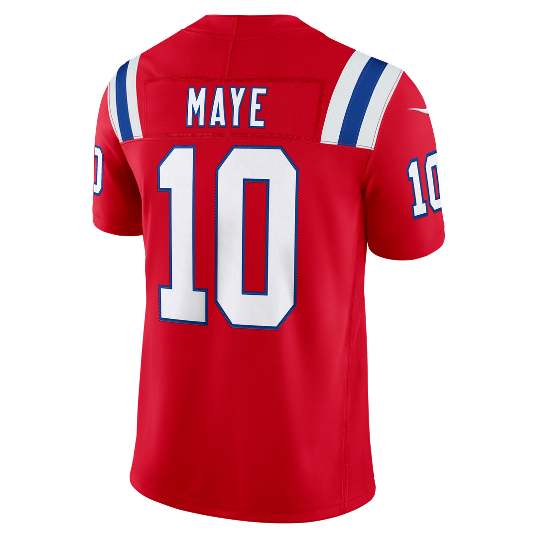 Drake Maye New England Patriots Nike Red Alternate Vapor F.U.S.E. Stitched Limited Jersey